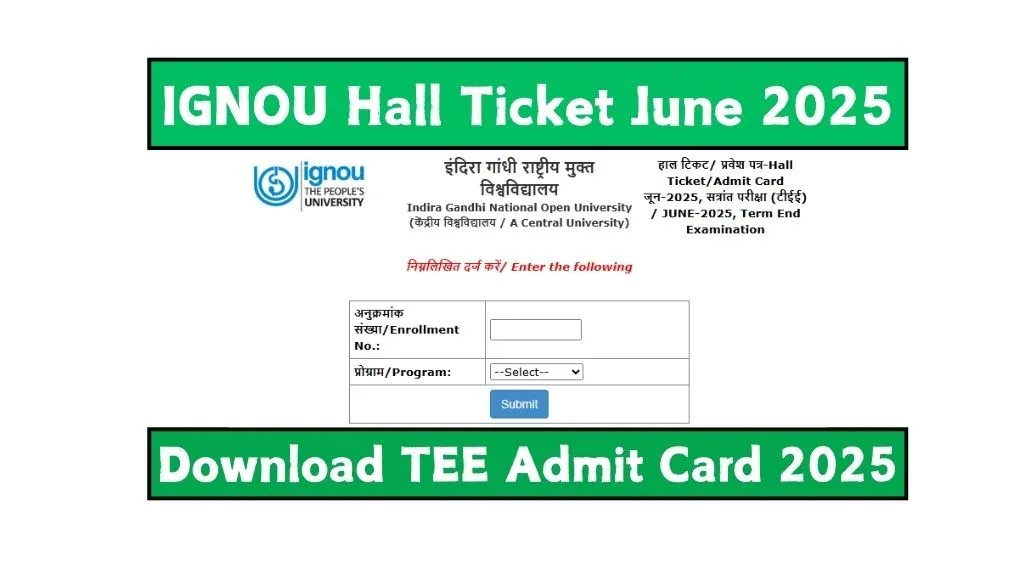 IGNOU Hall Ticket June 2025