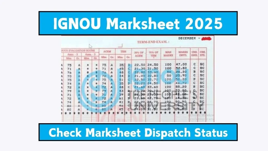 IGNOU Marksheet 2025